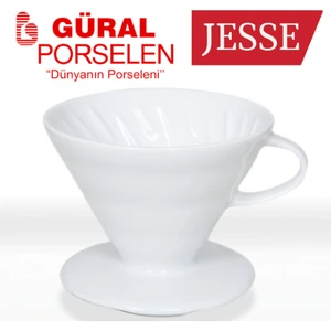 Güral Porselen V60 Porselen Dripper Kahve Demleme Defoludur