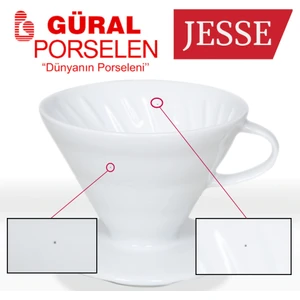 Güral Porselen V60 Porselen Dripper Kahve Demleme Defoludur