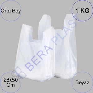 YSK Plastik 1 kg Beyaz Hışır Poşet Market Poşeti Bakkal Poşeti
