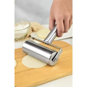 Metal Saplı Rulo Hamur Açıcı Merdane Pürüzsüz Oklava Pizza Börek Açma Silindir
