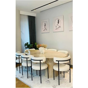 Kaktüs Avm 6'lı Teddy Sandalye Mutfak Sandalyesi Salon Sandalyesi Cafe Restaurant Sandalyesi