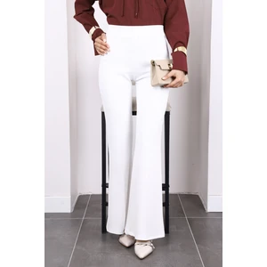 İmaj Butik Ekru Yüksek Bel Çimalı İspanyol Pantolon