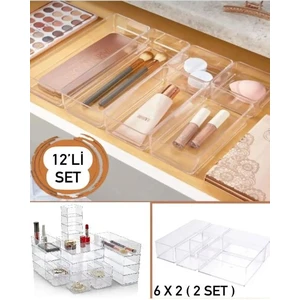 12 Parça Takı Aksesuar Çekmece Düzenleyici Set (2 x 216) Takı Makyaj Kutusu Kalem Organizer