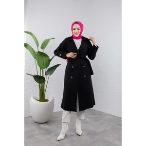 Kadın Kuşaklı Kaşe Kaban