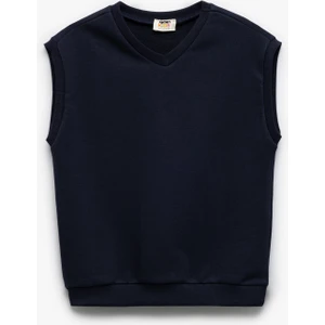 V Yaka Basic Kolsuz Sweatshirt