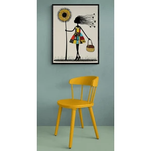 Soi Craft Çerçeveli Tablo Ayçiçeği ve Silüet Soyut Modern