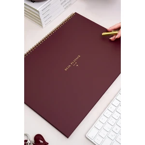 Matt Notebook 2025-2026 16 Aylık Akademik Masaüstü Planlayıcı Takvim 25X35 cm - Bordo