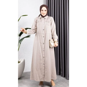 Kadın Düğmeli Pamuk Gabardin Kap