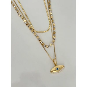 Çelik Üçlü Göz Kolye