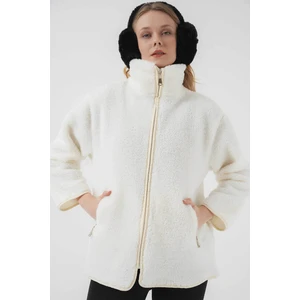 Peluş Beyaz Kadın Mont 5211