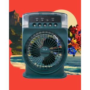 Şarjlı Işıklı 10W 5 Spreyli Vantilatör Buzlu Buharlı Mini Fan