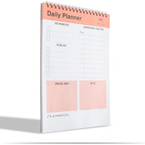 Clamenta Günlük Planlayıcı Defter, Yapılacaklar Listesi, Planlayıcı Ajanda, Görev Kontrol Listesi (İngilizce)- Turuncu