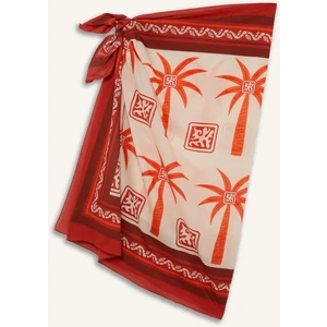 Regular Fit Palmiye Desenli Pamuklu Pareo-Fall in Love E8220AX25HS