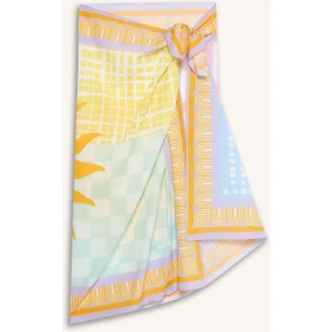 Regular Fit Palmiye Desenli Pamuklu Pareo-Fall in Love E8220AX25HS