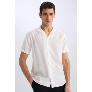 Modern Fit Yazlık Polo Yaka Basic Düz Kısa Kollu Gömlek V8406AZ25SM