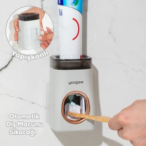 M543 Yapışkanlı Otomatik Diş Macunu Sıkacağı - Duvara Monte Pratik Dispenser