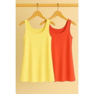 2 Adet A Kesim Rahat Kalıp Basic Kalın Askılı Atlet Tişört