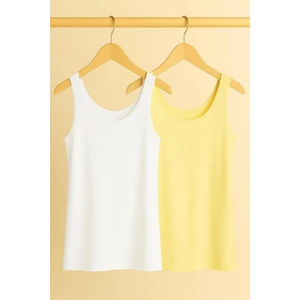 2 Adet A Kesim Rahat Kalıp Basic Kalın Askılı Atlet Tişört