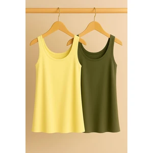 2 Adet A Kesim Rahat Kalıp Basic Kalın Askılı Atlet Tişört