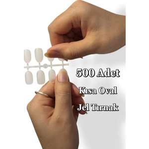 Easy Beauty 500 Adet Yeni Nesil Jel Destekli Oval Şekil Kısa Takma Tırnak Seti