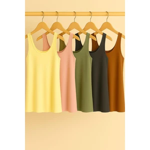 5 Adet A Kesim Pamuklu Kalın Askılı Atlet Tişört