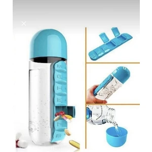 Ilaç Kutulu Su Matarası, Pillbox Ilaç Kutusu Su Şişesi, Ilaç Hazneli Su Şişesi