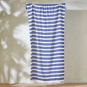 %100 Pamuk Lua Çizgili Peştamal Lacivert (95X180 Cm)