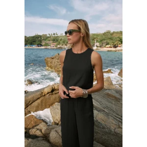 Kadın Müslin Bluz & Pantolon Takımı – Oval Yaka, %100 Pamuk 2 Kat Müslin Kumaş – Hafif, Nefes Alabilen ve Konforlu Yapısıyla Plaj, Tekne ve Günlük Kullanım Için Mükemmel Yaz Seti