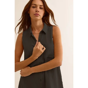 Müslin Mini Elbise - Cepli Plaj Elbisesi - Günlük Müslin Elbise - Plaj, Günlük.