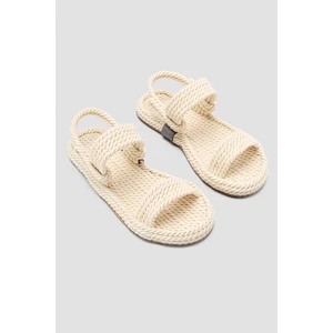 Jeannie Ekru Halat Sandalet Basic