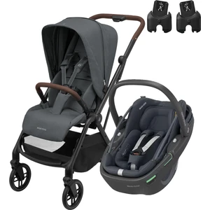 Leona2-Coral 360 Modüler Ana Kucaklı Ultra Kompakt Çift Yönlü Seyahat Sistem Bebek Arabası Essential Graphite