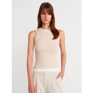 21086 Çift Görünümlü Kolsuz Top-Taş