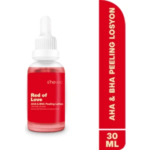 S'he Vec RED OF LOVE - AHA %10 & BHA %2 Cilt Tonu Eşitleyici Canlandırıcı Kırmızı Peeling Serum 30ml