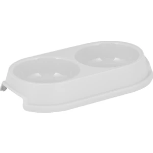 İki Hazneli Mama Kabı - Beyaz - 0,25 + 0,25 lt