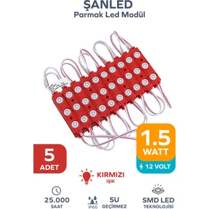 3 Ledli Parmak Led Modül 1.5W 2835 Smd Mercekli Beyaz,gün Işığı,mavi,kırmızı,yeşil,amber 12V