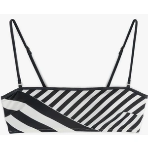 Çizgili Straplez Bikini Üstü