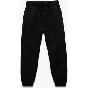Beli Bağcıklı Cep Detaylı Pamuklu Gabardin Jogger Pantolon