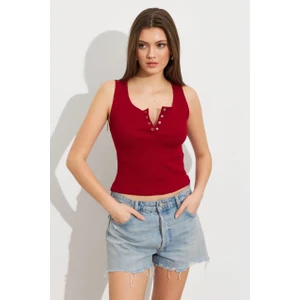 Kadın Bordo Patlı Kaşkorse Bluz MK02