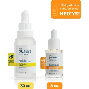 The Purest Solutions Leke Karşıtı Arbutin  &  C Vitamini Seti: 30 ml Leke Serumu + 8 ml Tanışma Boy C Vitamini