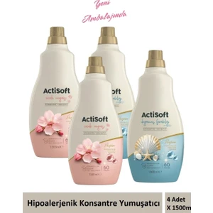 Hipoalerjenik Sensitive Konsantre Çamaşır Yumuşatıcı Çiçek Rüyası ve Okyanus Kokulu 1500 ml x 4 Adet