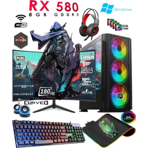 TC80 Ryzen 5 5500 16GB Ram 512GB SSD RX580 8gb 24'' 180hz Curved Oyuncu Masaüstü Bilgisayarı
