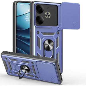 Tecno Pova 6 Uyumlu Kılıf Pars Sürgülü Kamera Korumalı Yüzüklü Sert Silikon Lacivert