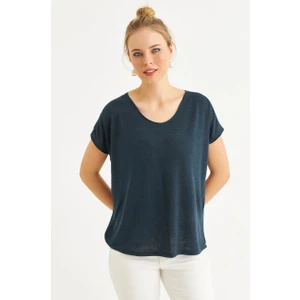 Kadın Lacivert Basic Bluz AYD410