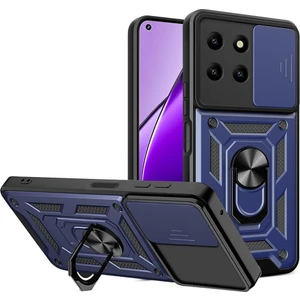 Realme 11 4g Uyumlu Kılıf Pars Sürgülü Kamera Korumalı Yüzüklü Sert Silikon Lacivert