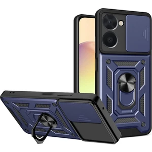 Realme 10 4g Uyumlu Kılıf Pars Sürgülü Kamera Korumalı Yüzüklü Sert Silikon Lacivert