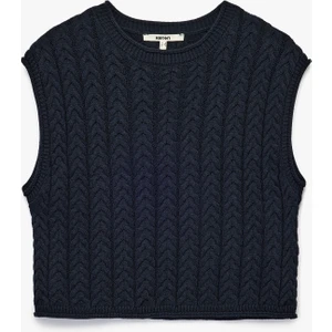 Kolsuz Bisiklet Yaka Saç Örgü Süveter