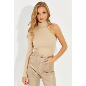 Cool & Sexy Kadın Vanilya Balıkçı Tek Kol Kaşkorse Bluz EY1118