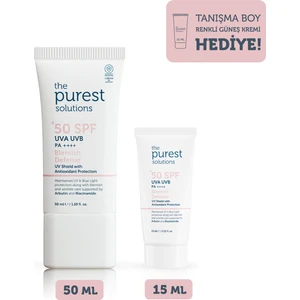 Leke Karşıtı Renkli Güneş Kremi Cilt Bakım Seti: 50 ml Spf 50 Blemish Defense + 15 ml Tanışma Boy