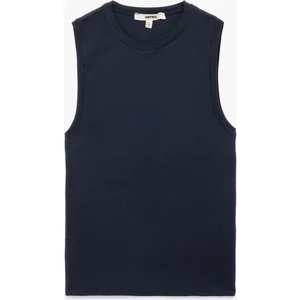 Regular Fit Bisiklet Yaka Kolsuz Triko Bluz