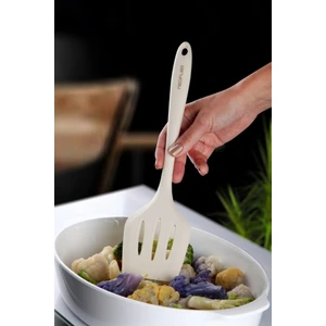 Silikon Izgaralı Spatula Bej